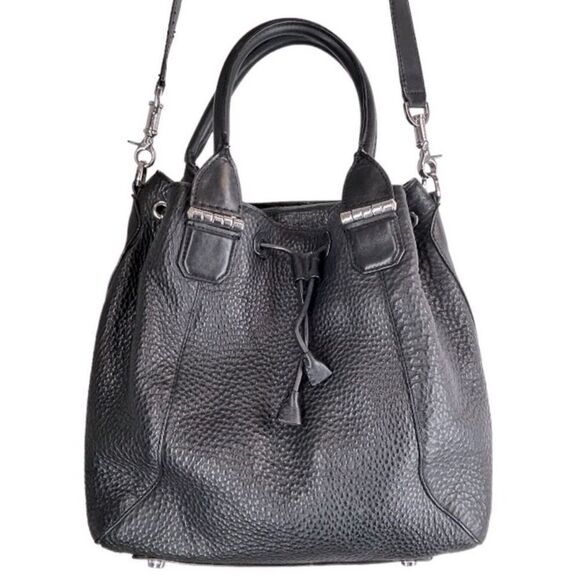 MACKAGE BLACK Purse LEATHER SILVER MOTO HANDBAG Minimalist capsule Modern Luxury
